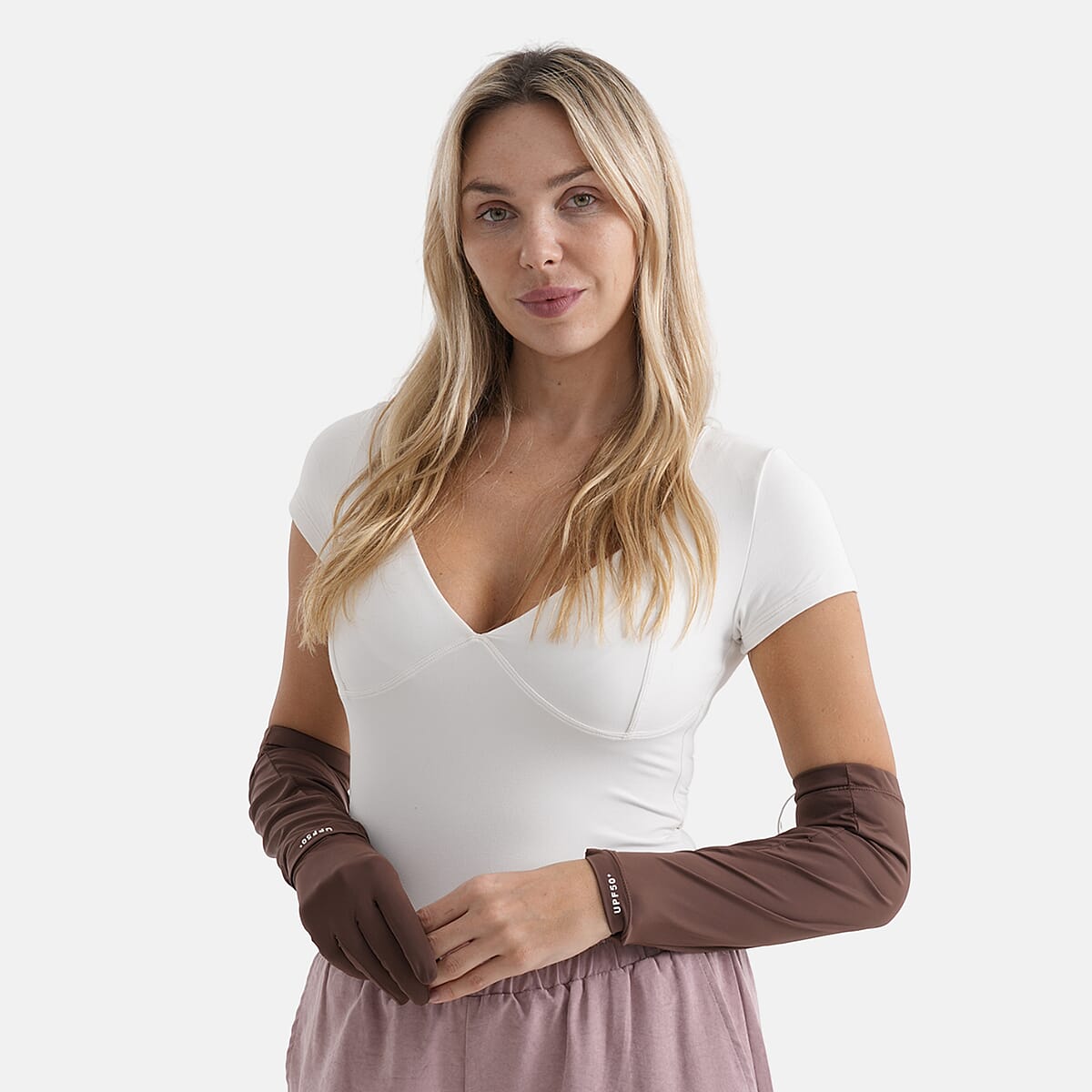 La Marey Cooling and UV Protection Gloves - Brown image number 2