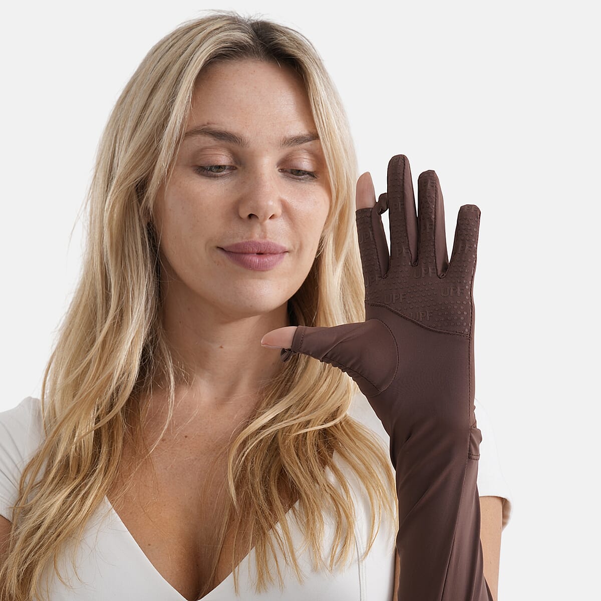 La Marey Cooling and UV Protection Gloves - Brown image number 3