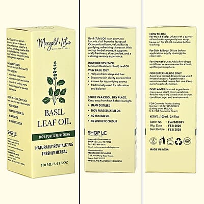 Marigold + Lotus Pure Basil Leaf Oil (3.4oz)