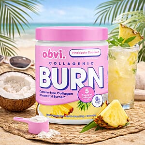 Obvi Collagenic Burn Sugar Free Fat Burner Dietary Powder- Pineapple Coconut (4.85oz) Made in US