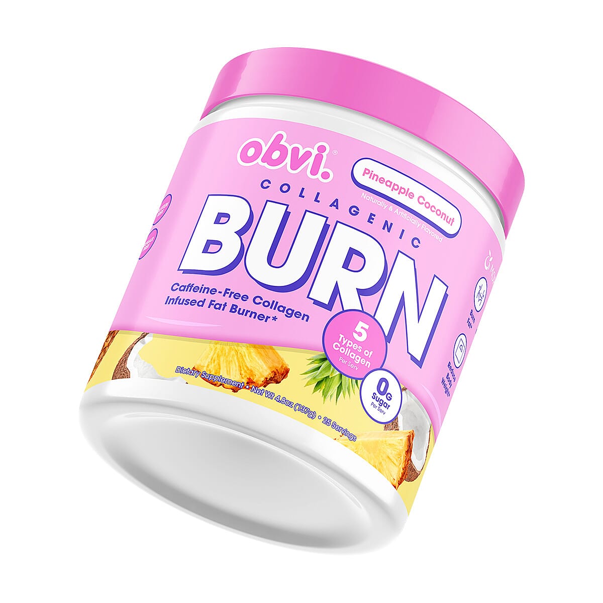 Obvi Collagenic Burn Powder-Pineapple Coconut Dietary Supplement image number 3