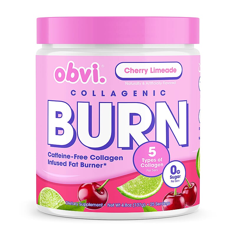 Obvi Collagenic Burn Sugar Free Fat Burner Dietary Powder- Cherry Limeade (4.85oz) Made in US