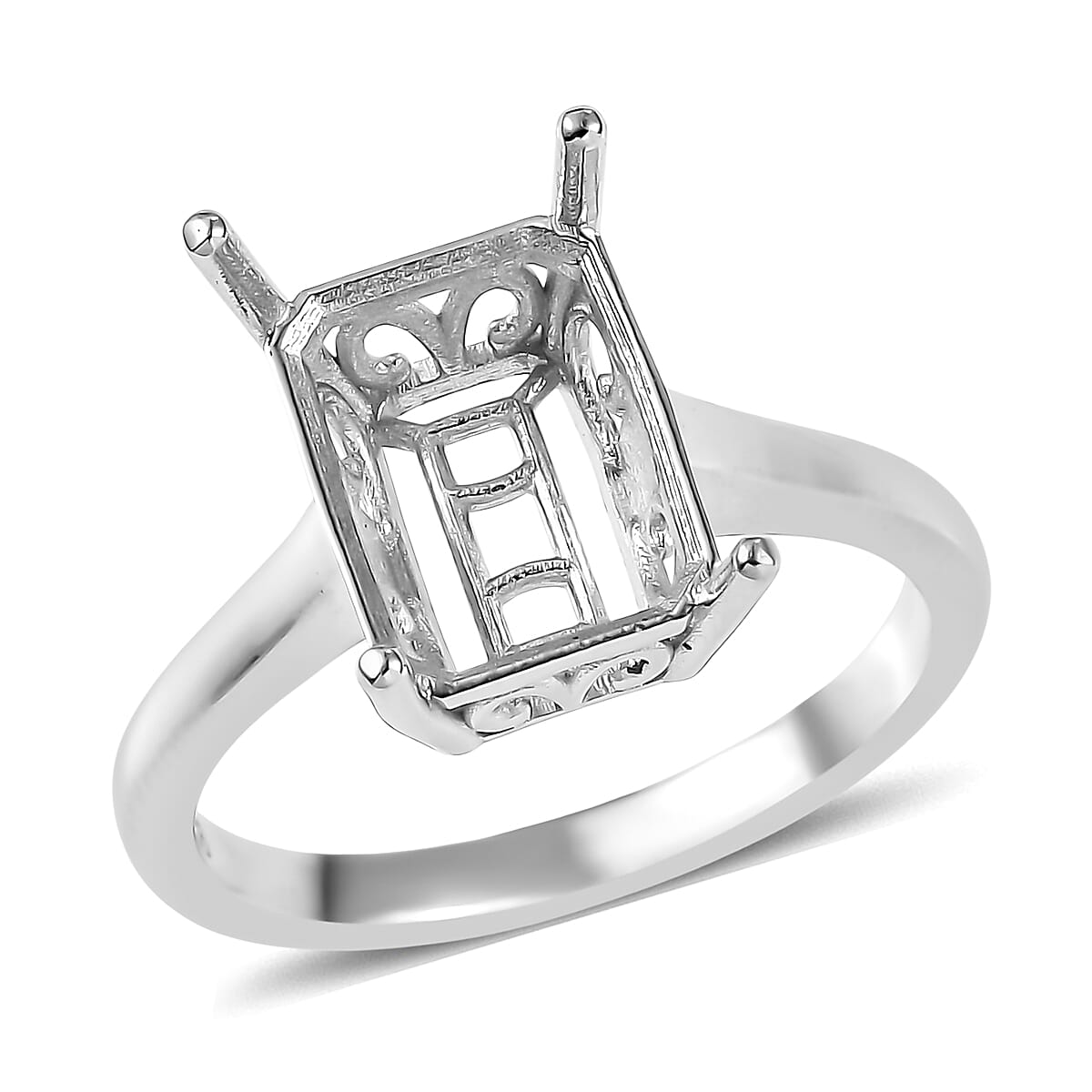 Solitaire Ring in Sterling Silver (Size 8.0) 3.50 Grams 