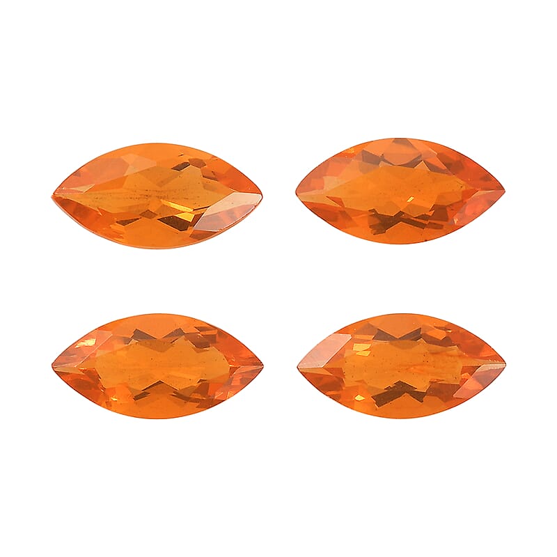 0.58 ctw Marquise Cut Fire Opal Loose Gemstones – AA Grade (Set Of 4) (6x3 mm)