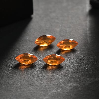 0.58 ctw Marquise Cut Fire Opal Loose Gemstones – AA Grade (Set Of 4) (6x3 mm)