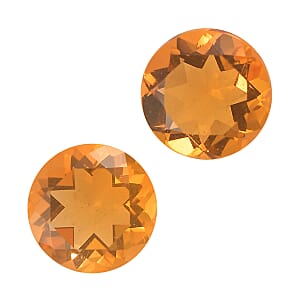 0.63 ctw Round Cut Fire Opal Loose Gemstones (Set Of 2) (5 mm)