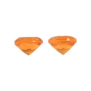 0.63 ctw Round Cut Fire Opal Loose Gemstones (Set Of 2) (5 mm)