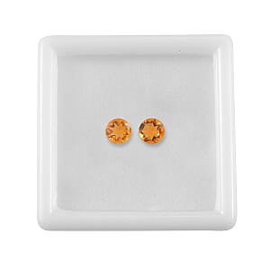 0.63 ctw Round Cut Fire Opal Loose Gemstones (Set Of 2) (5 mm)