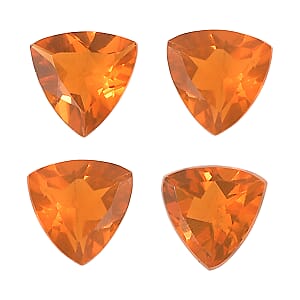 0.54 ctw Trillion Cut Fire Opal Loose Gemstones &ndash; AA Grade (Set Of 4) (4 mm)