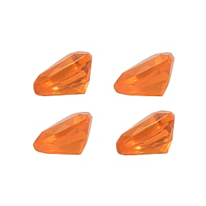 0.54 ctw Trillion Cut Fire Opal Loose Gemstones &ndash; AA Grade (Set Of 4) (4 mm)