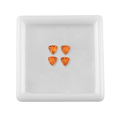 0.54 ctw Trillion Cut Fire Opal Loose Gemstones – AA Grade (Set Of 4) (4 mm)