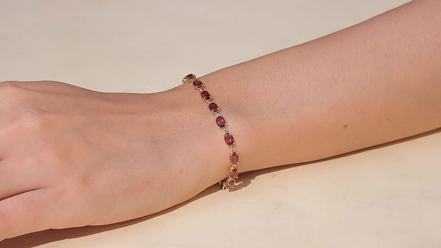 D'Joy Mozambique Garnet Bracelet in 18K Vermeil YG Over Sterling Silver (6.50 In) 9.85 ctw