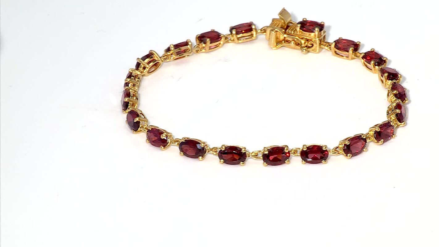 D'Joy Mozambique Garnet Bracelet in 18K Vermeil YG Over Sterling Silver (6.50 In) 9.85 ctw