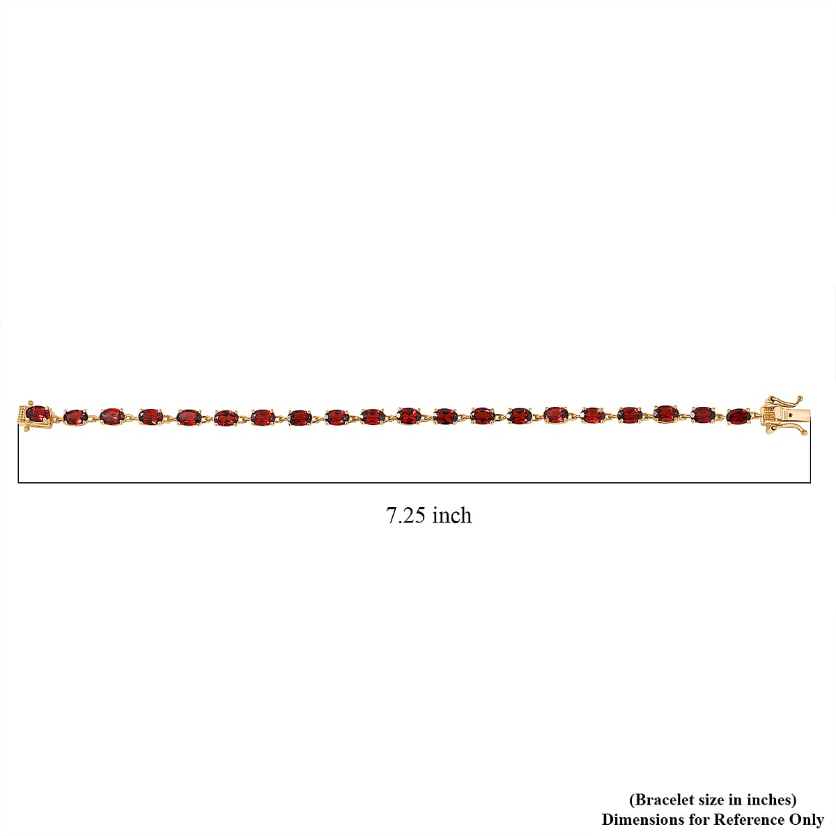 D'Joy Mozambique Garnet 11.00 ctw Bracelet in 18K Vermeil Yellow Gold Over Sterling Silver (7.25 In) image number 4