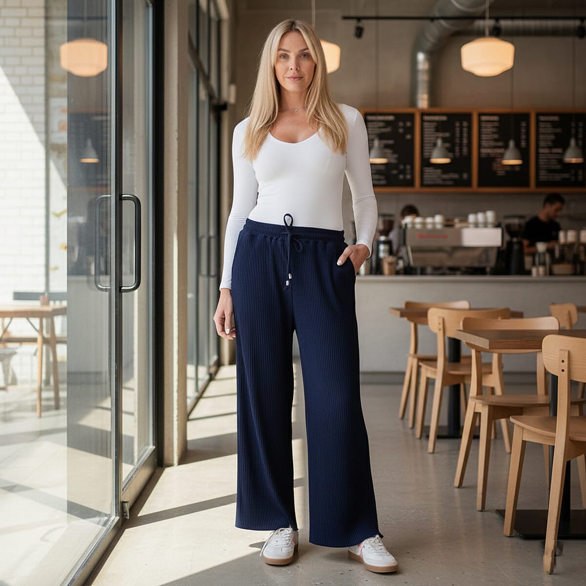  La Marey Navy Knit Pants - One Size Fits Most image number 1