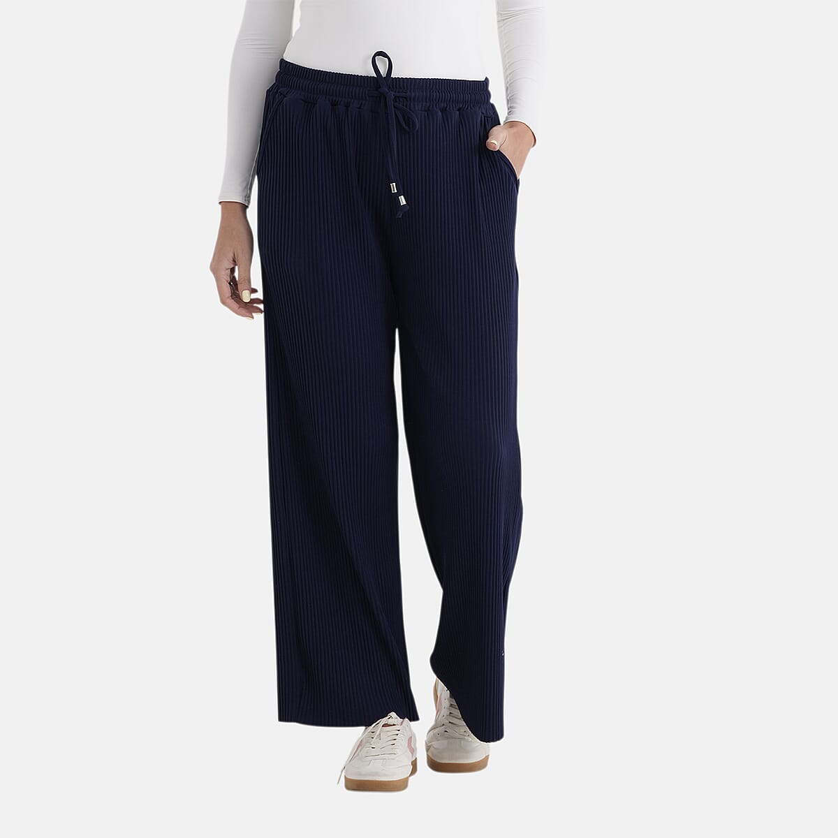  La Marey Navy Knit Pants - One Size Fits Most image number 4
