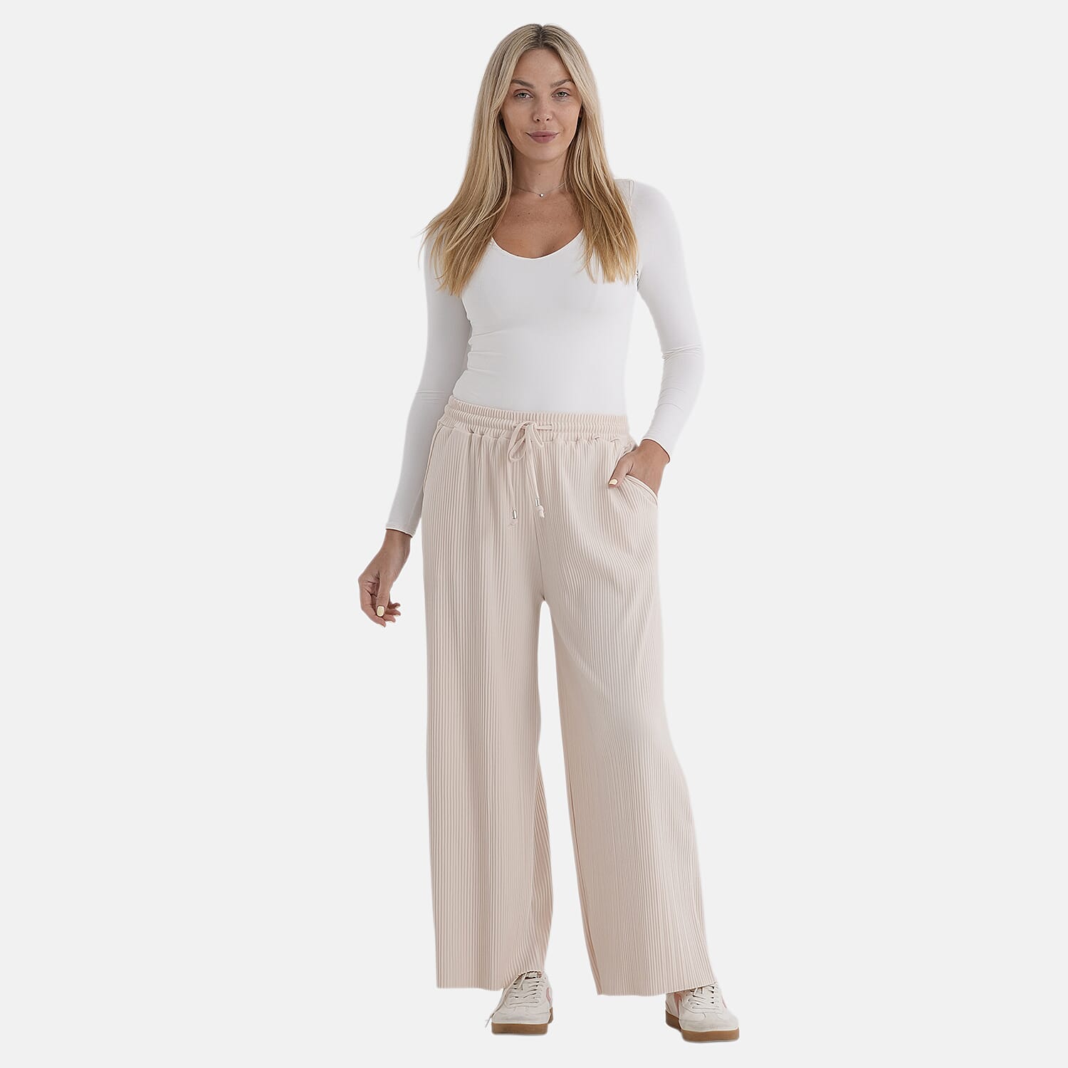 La Marey Cream Knit Pants - One Size Fits Most