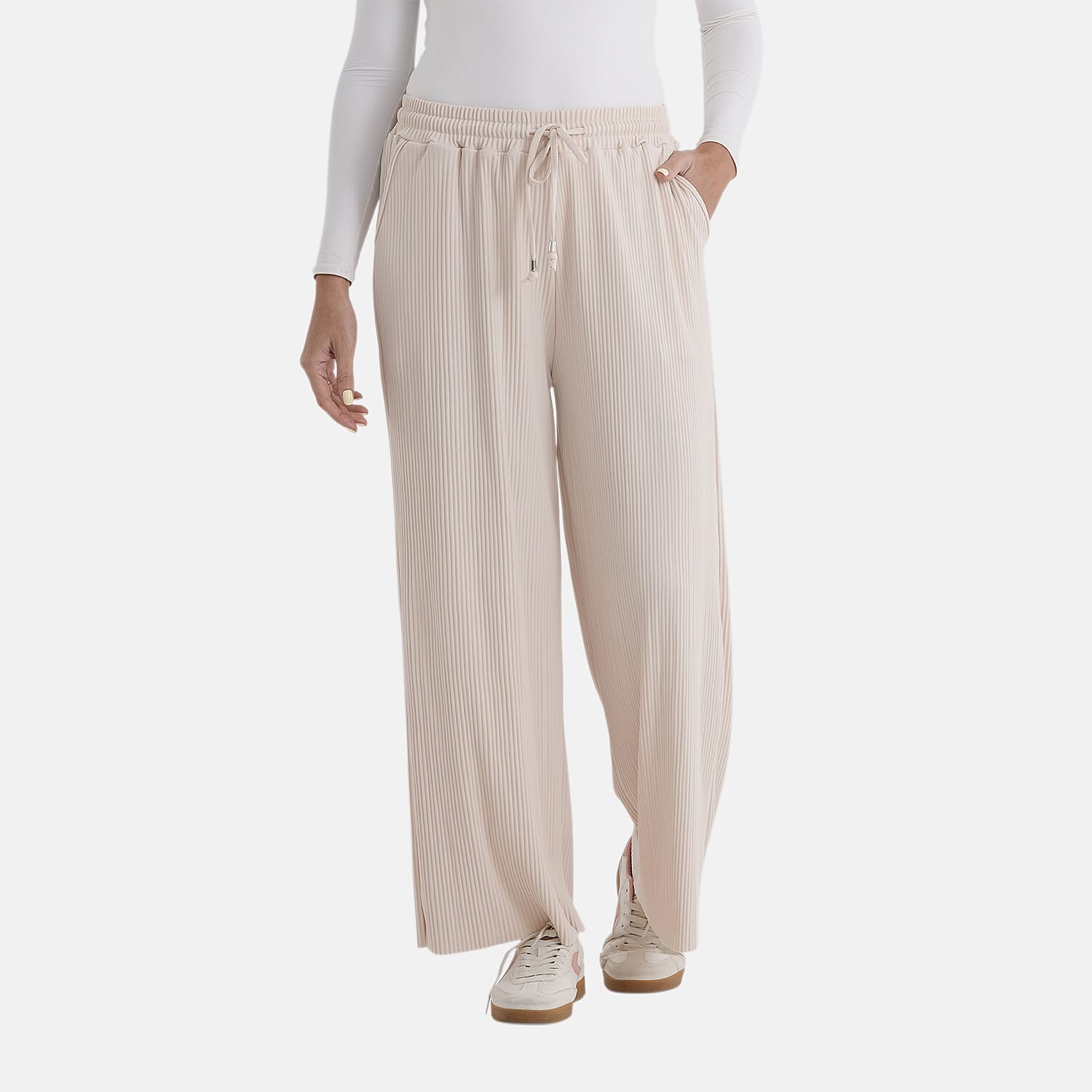 La Marey Cream Knit Pants - One Size Fits Most