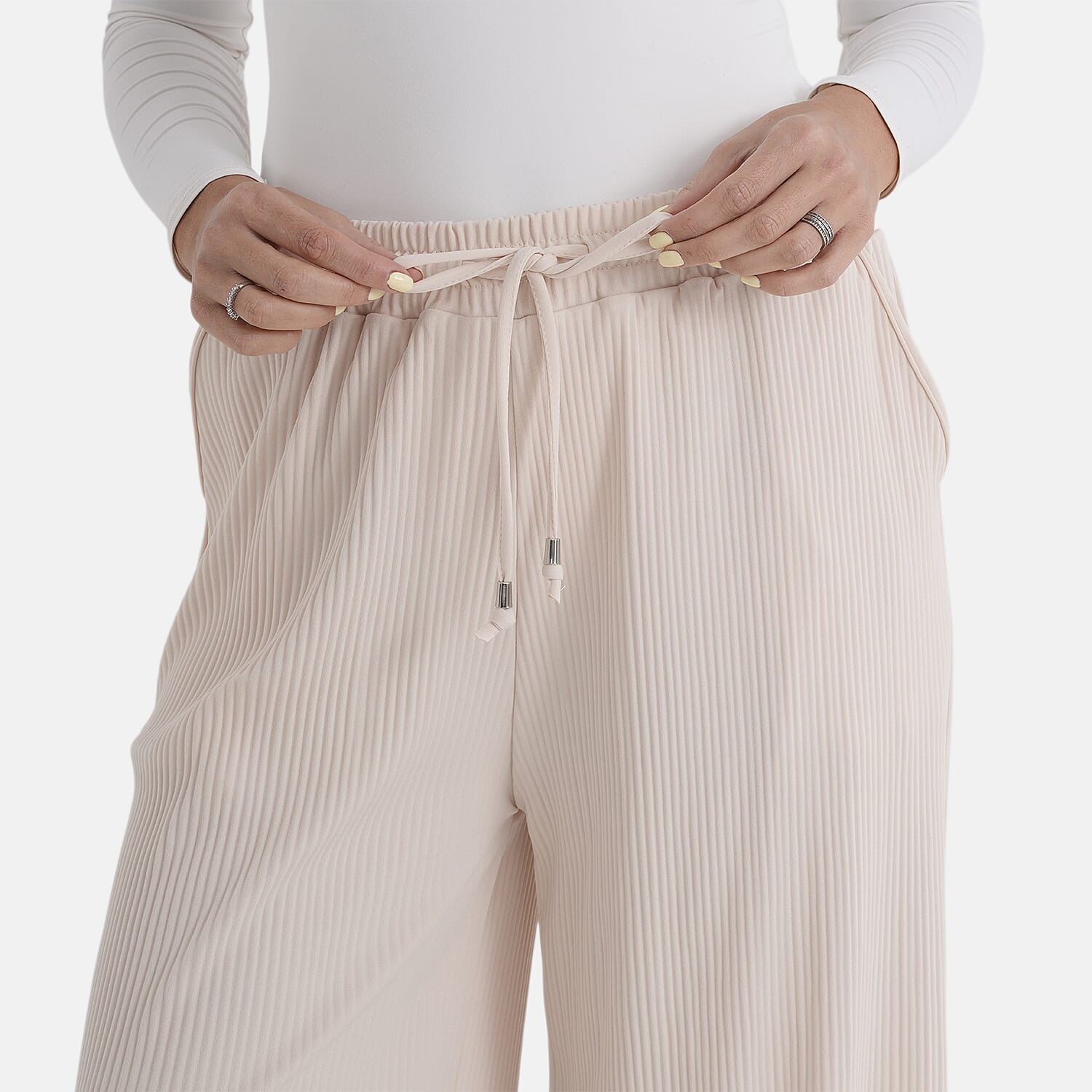 La Marey Cream Knit Pants - One Size Fits Most