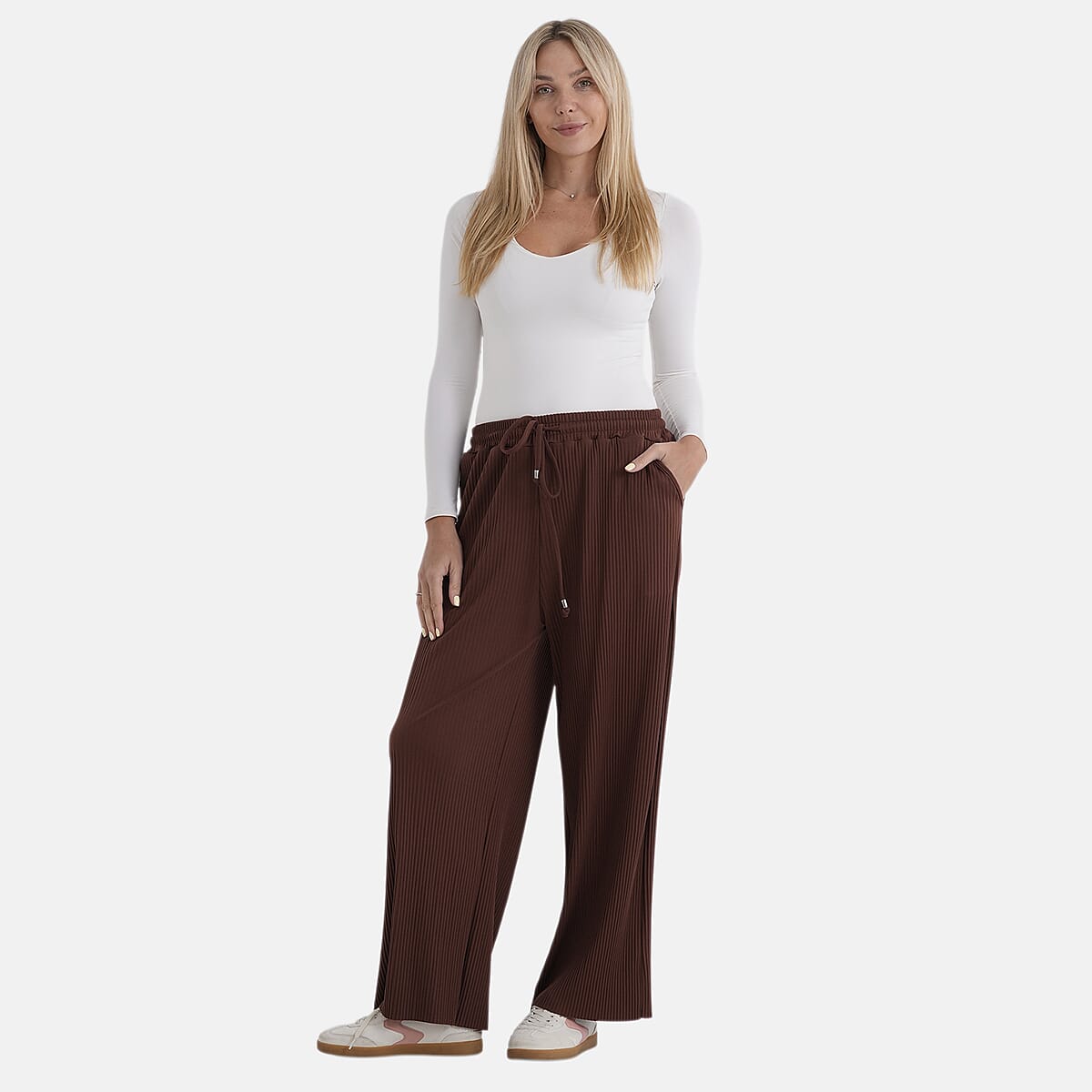  La Marey Brown Knit Pants - One Size Fits Most image number 0