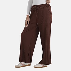  La Marey Brown Knit Pants - One Size Fits Most