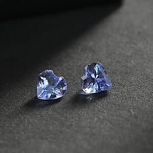 0.52 ctw Heart Cut Tanzanite Loose Gemstones (Set Of 2) (4 mm)
