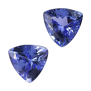 1.22 ctw Trillion Cut Tanzanite Loose Gemstones &ndash; AA Grade (Set Of 2) (5.5 mm)