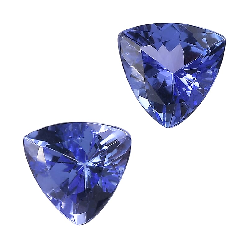 1.22 ctw Trillion Cut Tanzanite Loose Gemstones – AA Grade (Set Of 2) (5.5 mm)