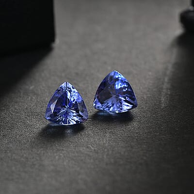 1.22 ctw Trillion Cut Tanzanite Loose Gemstones – AA Grade (Set Of 2) (5.5 mm)