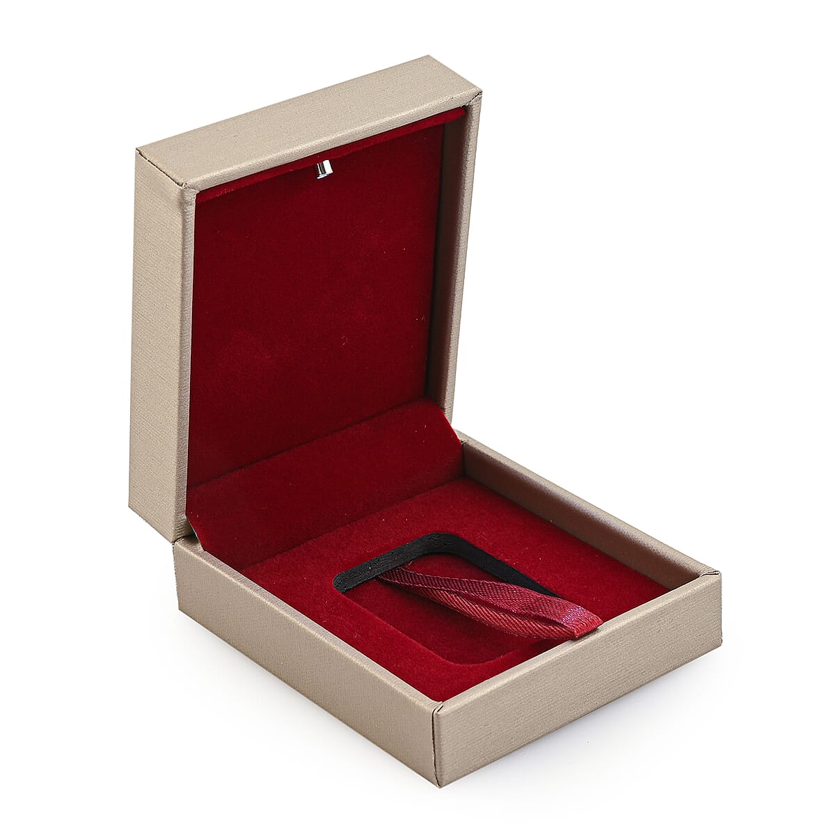 Golden Faux Leather and Rose Red Velvet LED Light Packaging Box image number 2