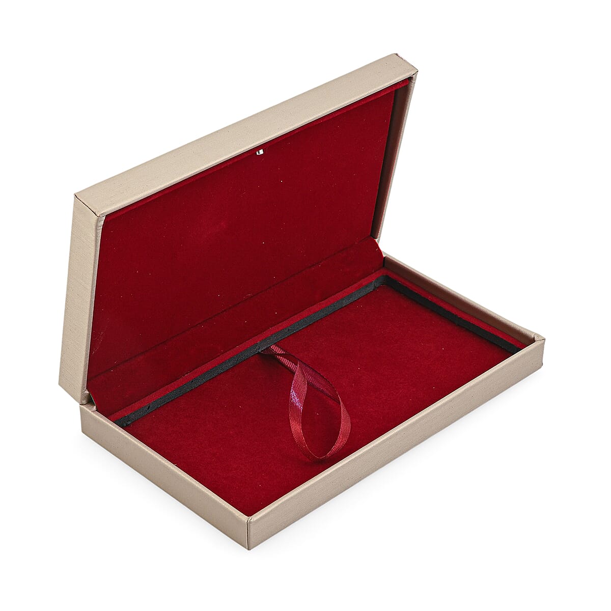Golden Faux Leather and Rose Red Velvet LED Light Packaging Box image number 2