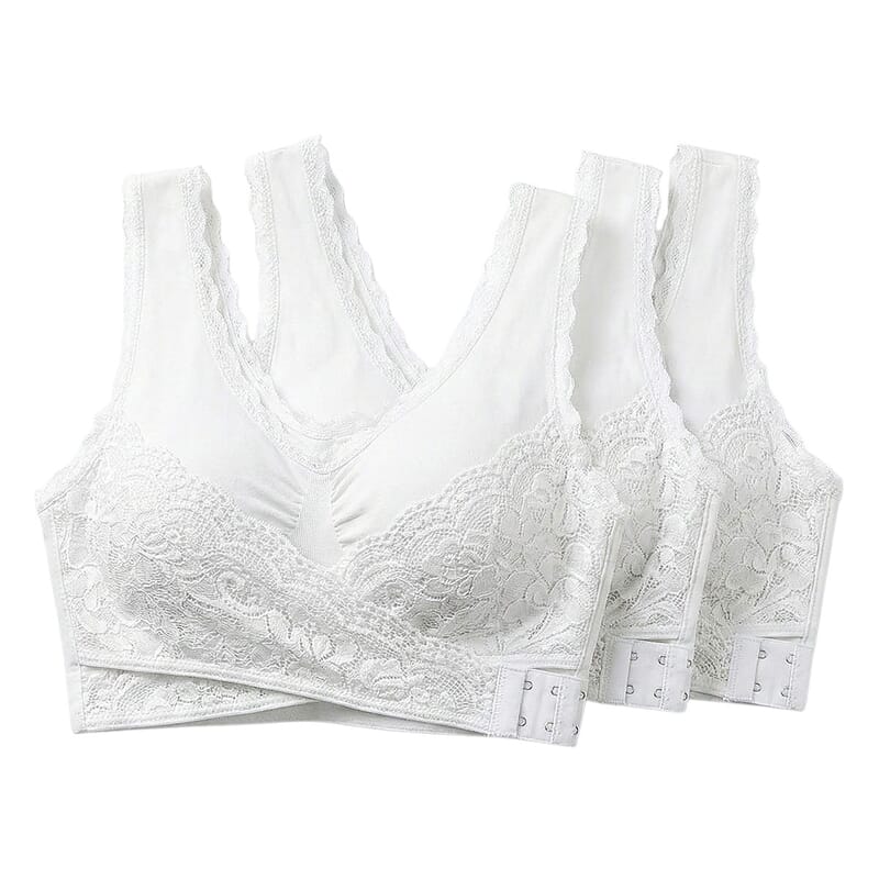 CaraMia Set of 3 White Bras- L
