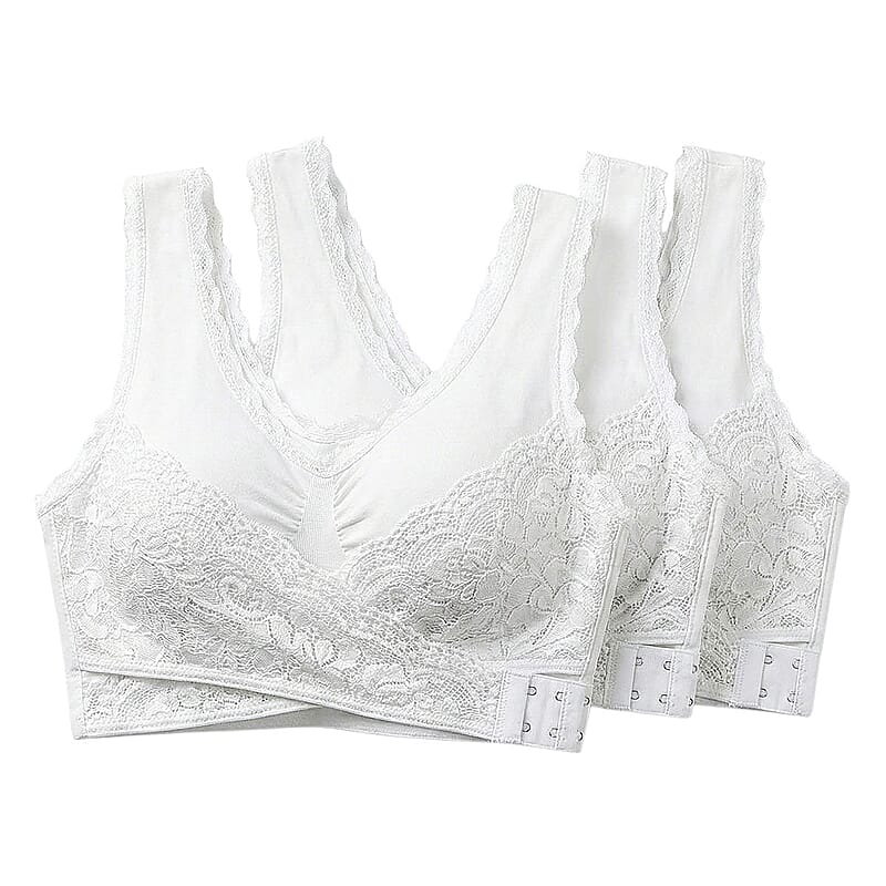 CaraMia Set of 3 White Bras- L