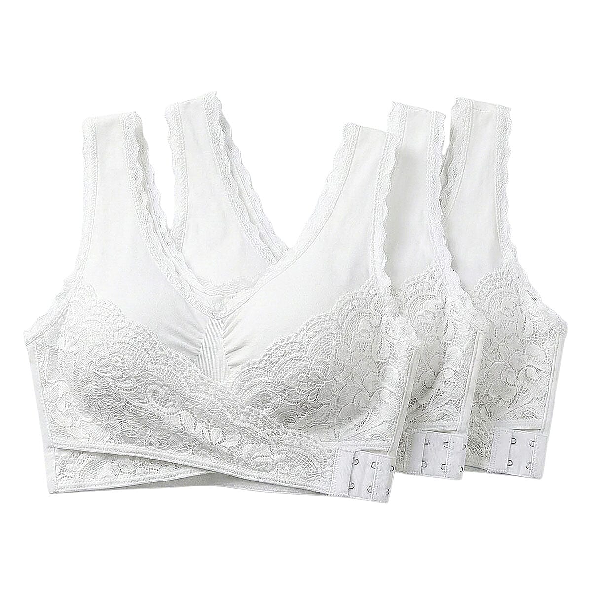 CaraMia Set of 3 White Bras- 1X image number 0