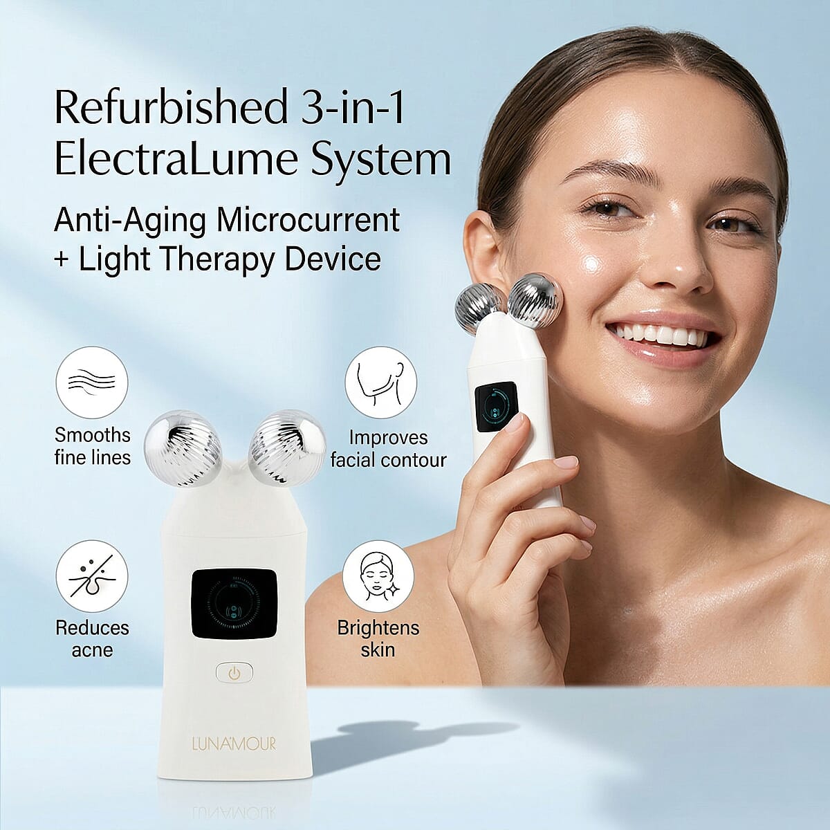 Refurbished 3-in-1 ElectraLume System Anti-Aging Microcurrent + Light Therapy Device image number 4