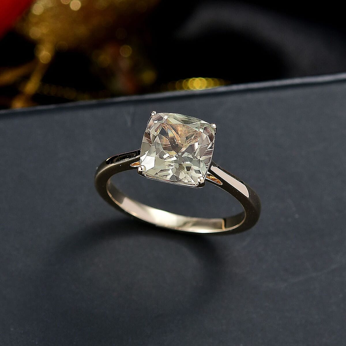 Doorbuster Certified & Appraised AAA Turkizite 3.00 ctw Solitaire Ring in 10K Yellow Gold (Size 7.5) image number 1