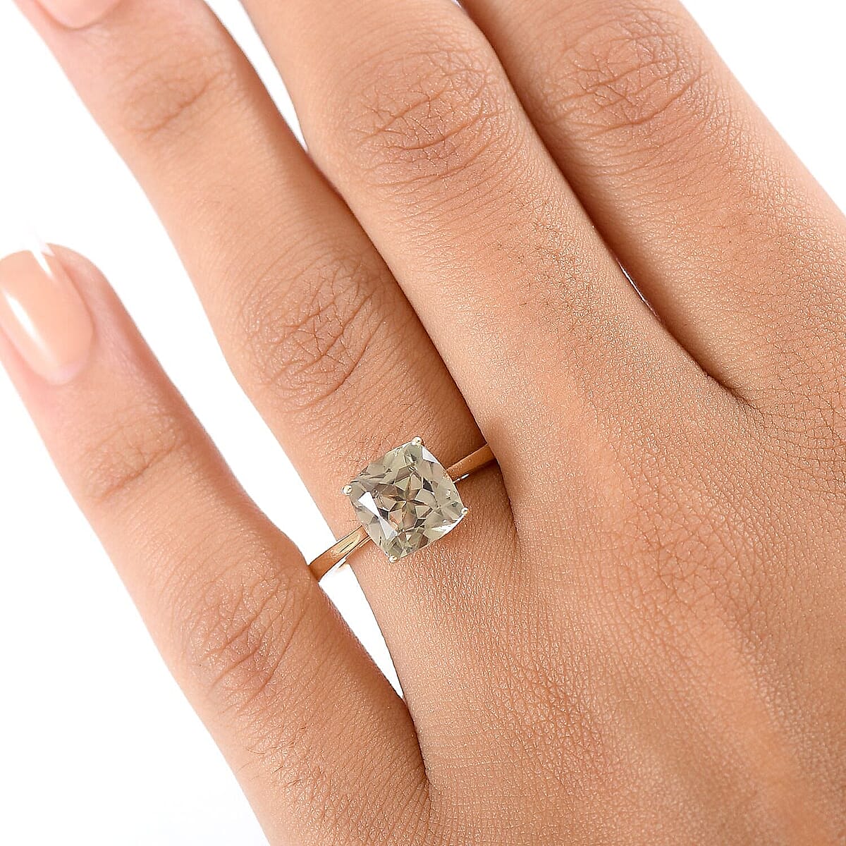 Doorbuster Certified & Appraised AAA Turkizite 3.00 ctw Solitaire Ring in 10K Yellow Gold (Size 8.5) image number 2