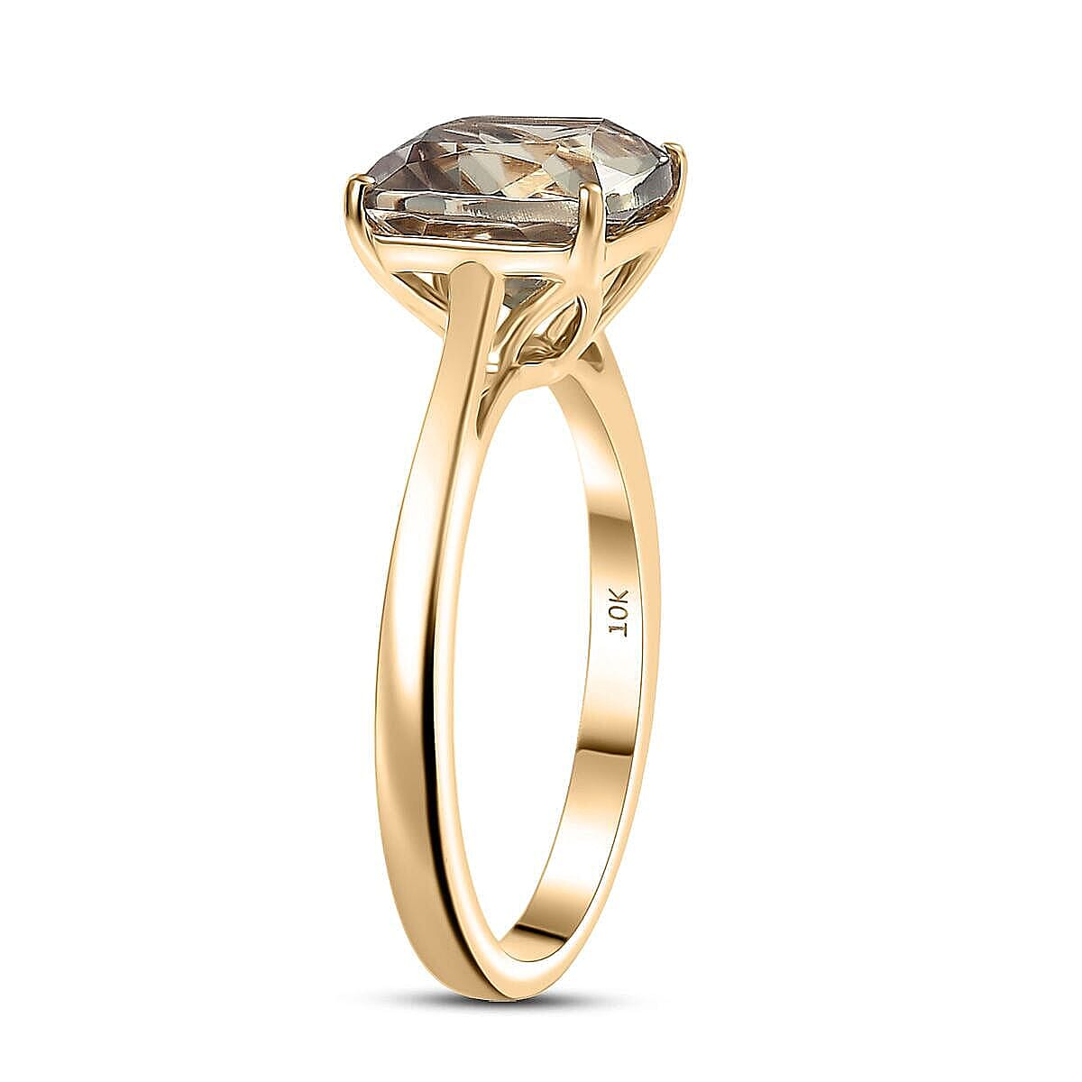Doorbuster Certified & Appraised AAA Turkizite 3.00 ctw Solitaire Ring in 10K Yellow Gold (Size 9.5) image number 3