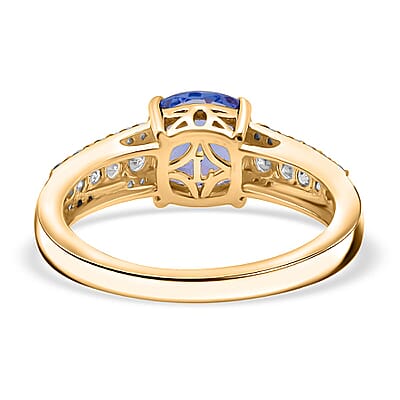 Tanzanite, Lab Grown Diamond (G-H, SI) Ring in 10K Yellow Gold 2.35 ctw (Size 5.0)