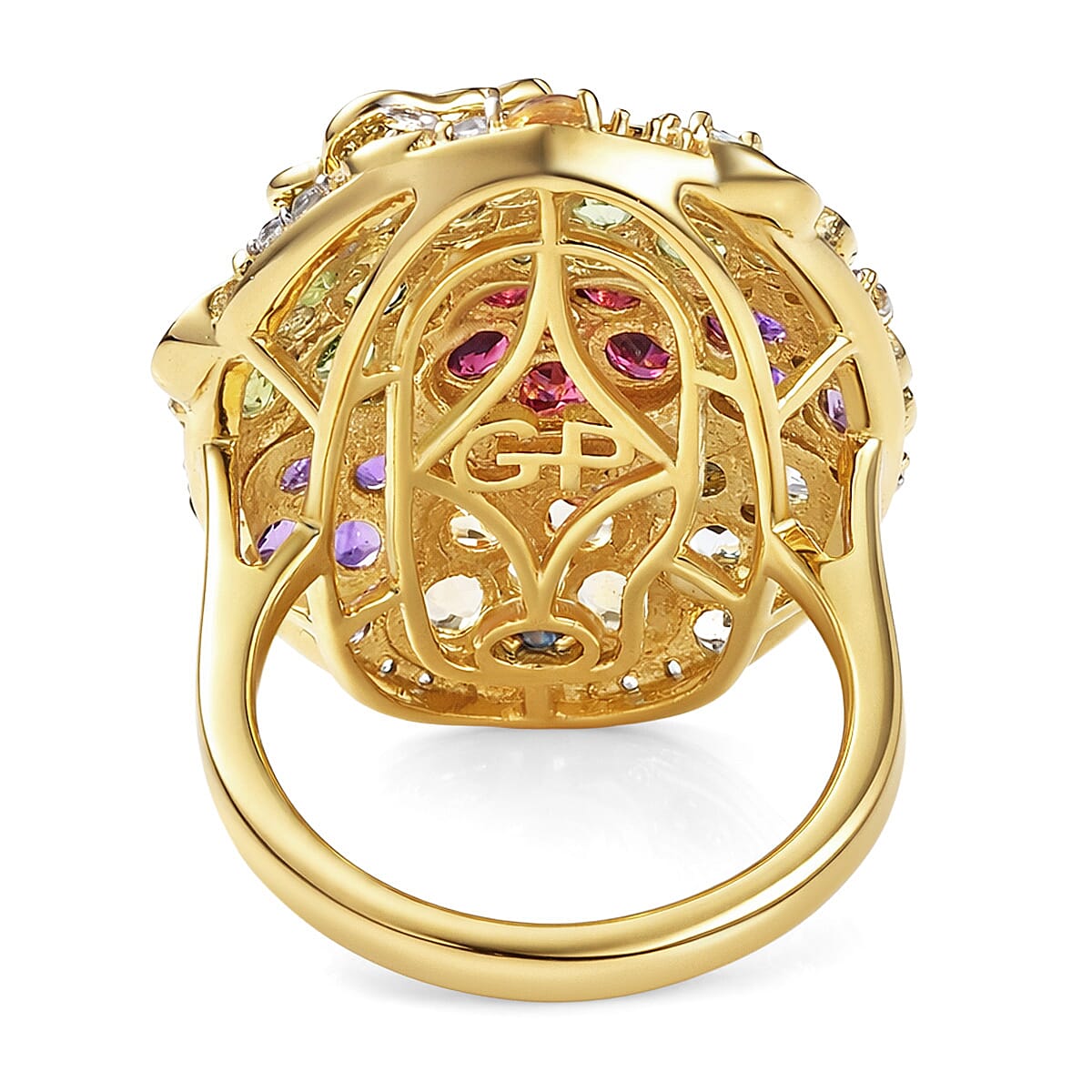 GP Italian Garden Collection Multi Gemstone 5.25 ctw Ring in 18K Vermeil Yellow Gold Over Sterling Silver (Size 7.0) image number 5