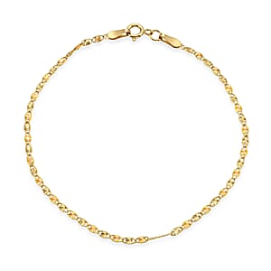 Mariner Link Chain Bracelet in 10K Tri-color Gold (7.25 In) 0.75 Grams