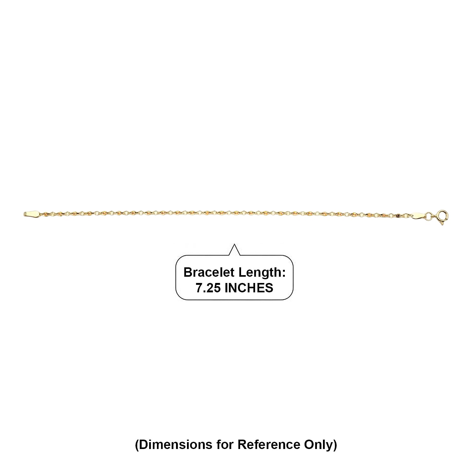 Mariner Link Chain Bracelet in 10K Tri-color Gold (7.25 In) 0.75 Grams