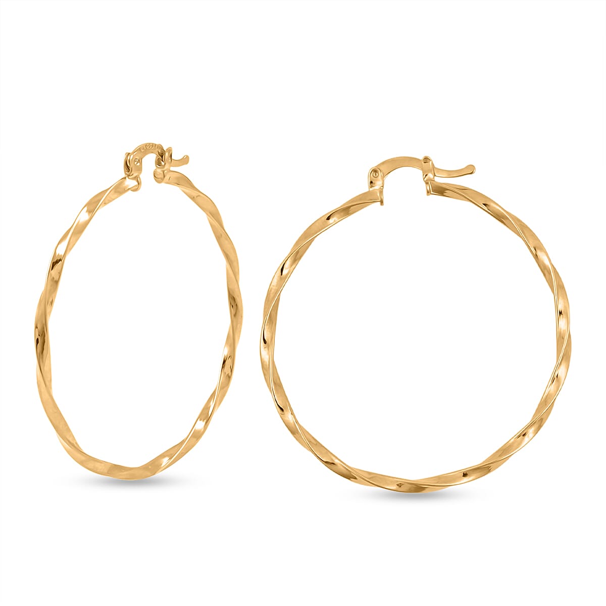 Swirl Hoop Earrings in 10K Yellow Gold 2.91 Grams