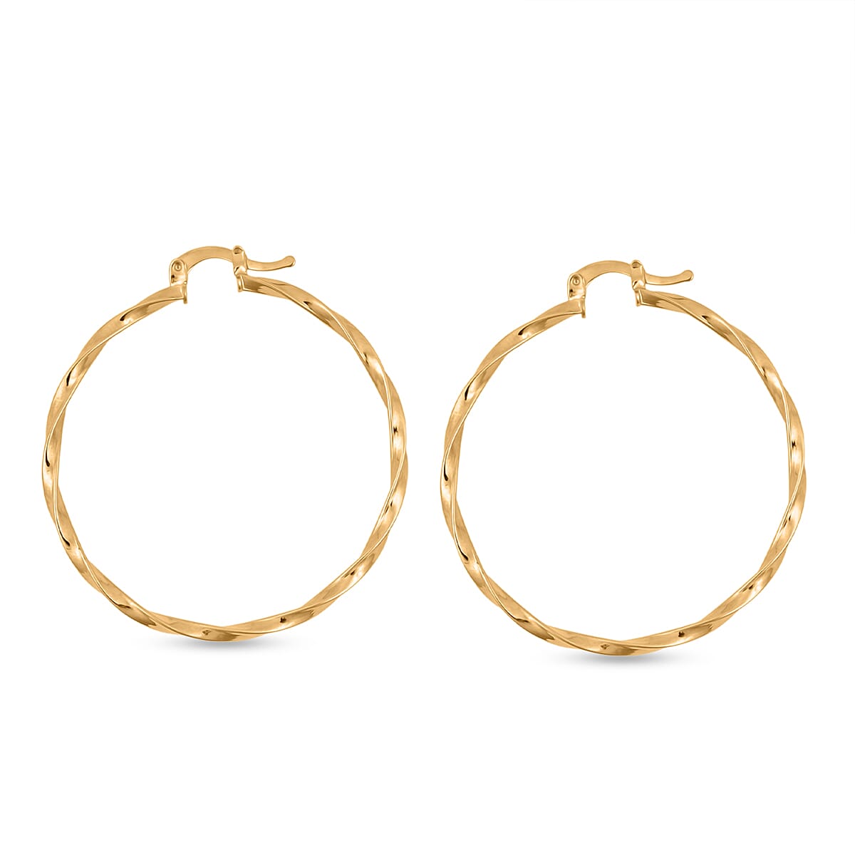 Swirl Hoop Earrings in 10K Yellow Gold 2.91 Grams image number 3