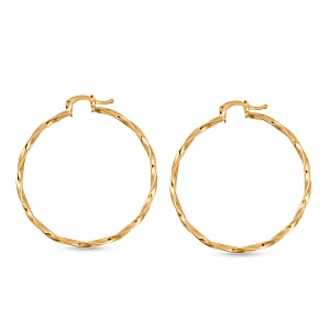Swirl Hoop Earrings in 10K Yellow Gold 2.91 Grams