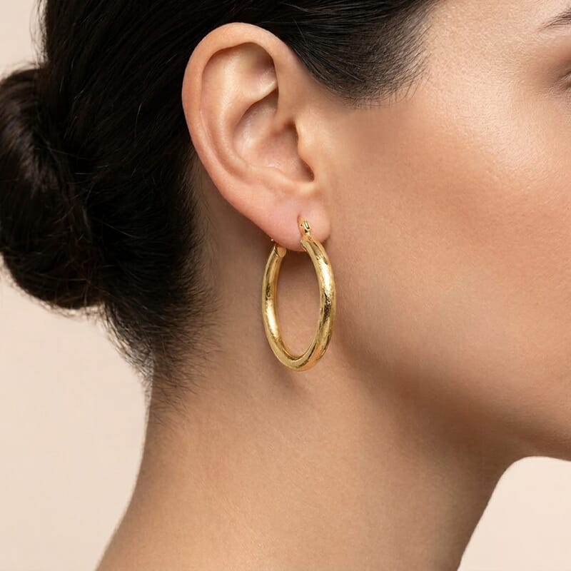 10K Yellow Gold Hoop Earrings 2.68 Grams