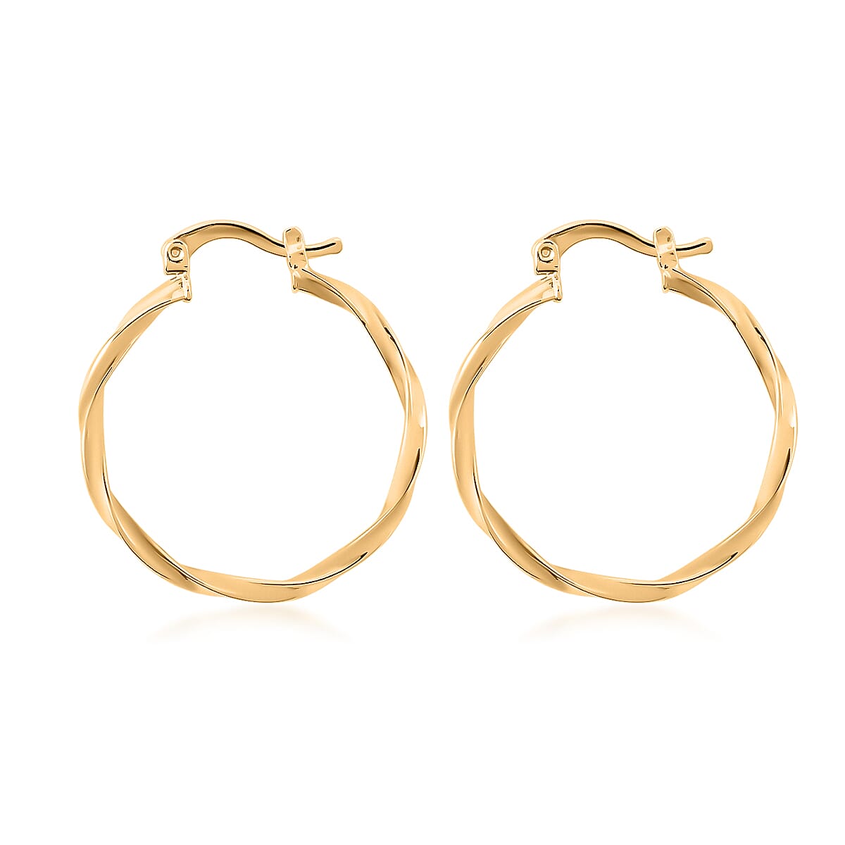 10K Yellow Gold Swirl Hoop Earrings 2.02 Grams image number 3