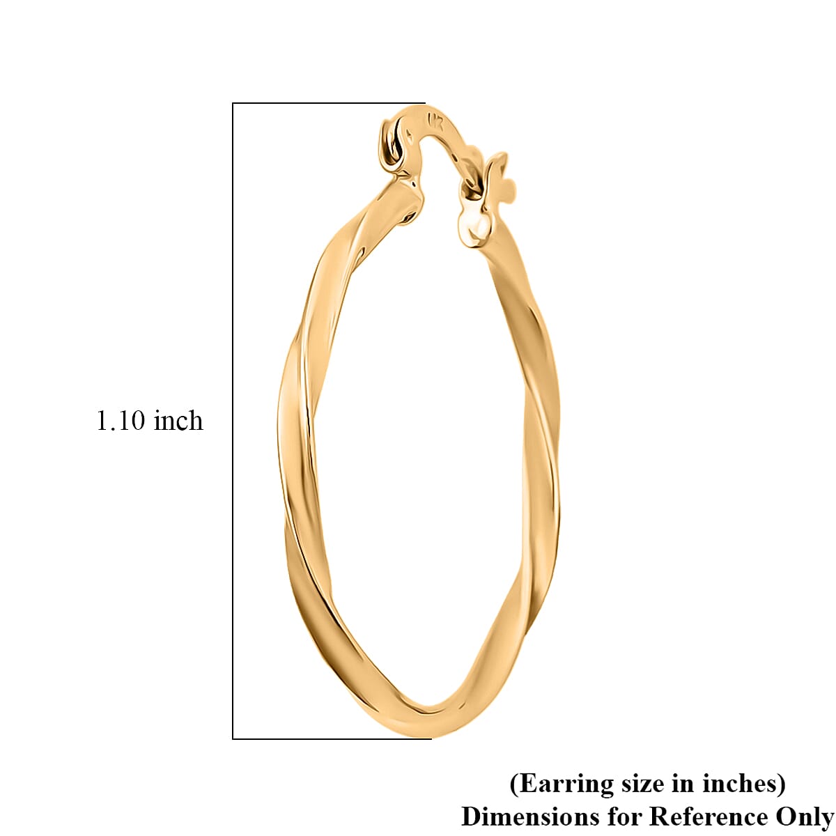 10K Yellow Gold Swirl Hoop Earrings 2.02 Grams image number 4