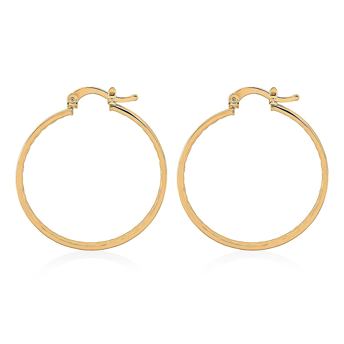 10K Yellow Gold Greek Key Hoop Earrings 3.32 Grams