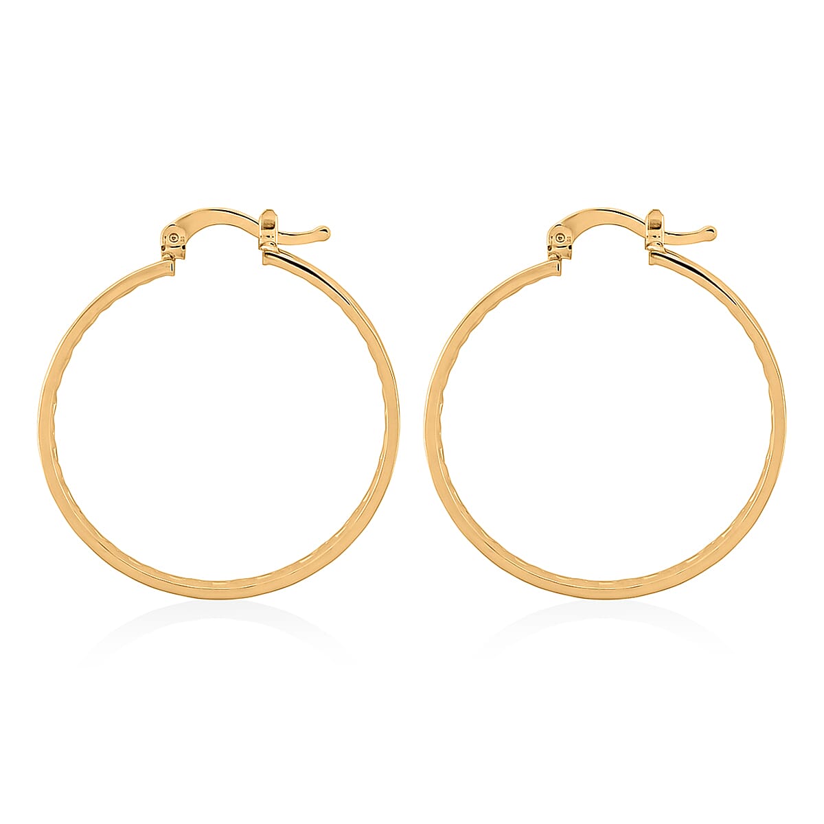 10K Yellow Gold Greek Key Hoop Earrings 3.32 Grams image number 3